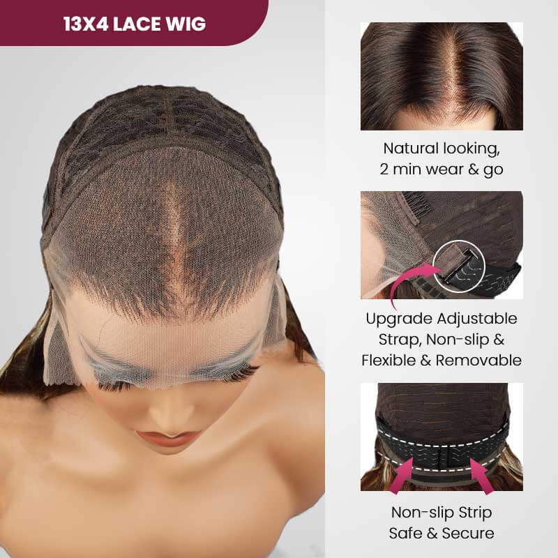 QVR P4/613 New Body Wave 13x4 Lace Front Wig Human Hair Wigs - Image 6