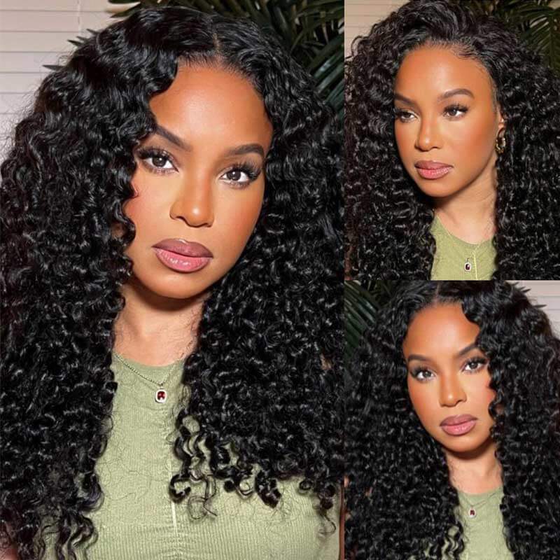 QVR Pre-Bleached Deep Wave 7x5 Lace Wig Glueless Human Hair Wigs - Image 2