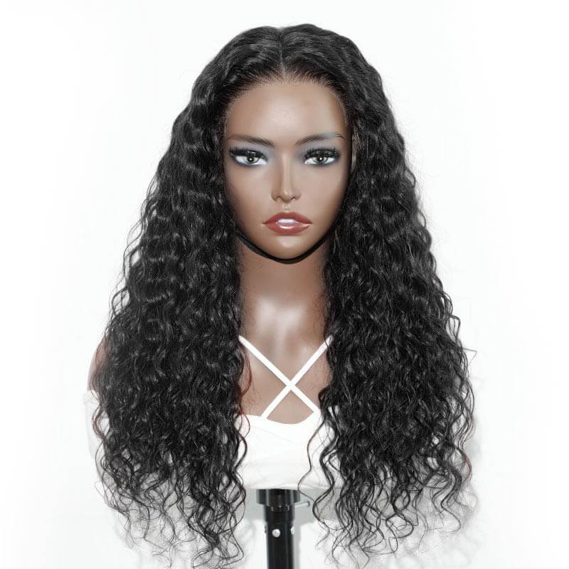 QVR Pre-Bleached Deep Wave 7x5 Lace Wig Glueless Human Hair Wigs - Image 5