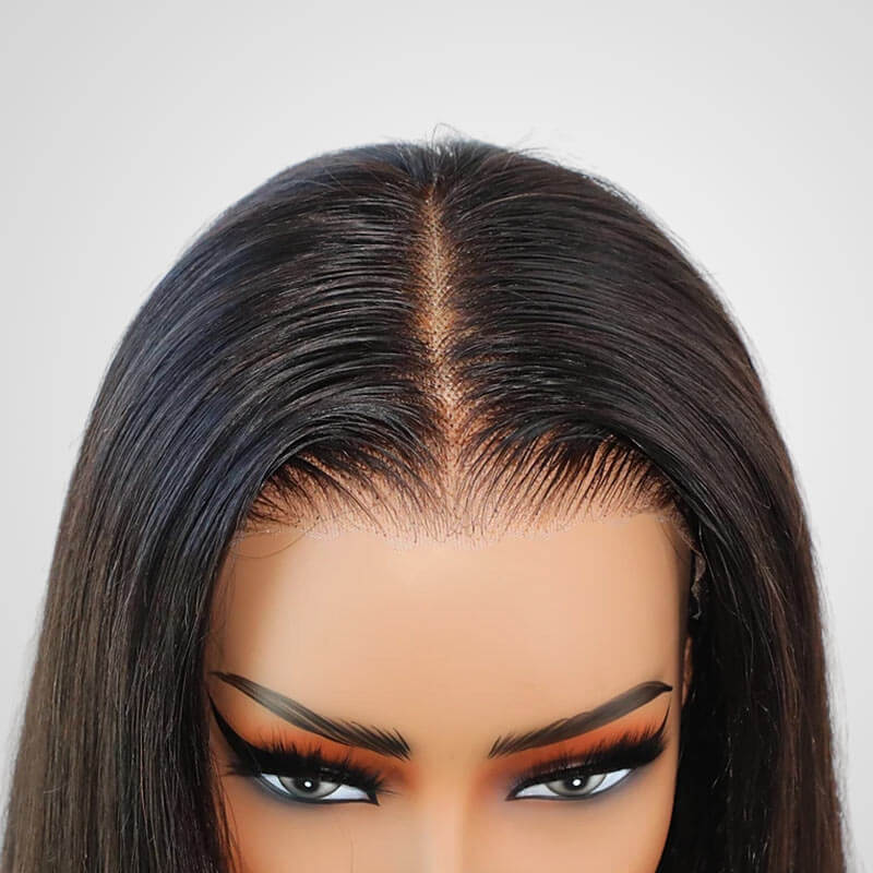 QVR Pre-Bleached Deep Wave 7x5 Lace Wig Glueless Human Hair Wigs - Image 9