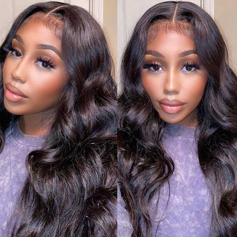 QVR Pre-cut 13x4 Lace Frontal Wigs Wear and Go Wig For Beginners Body Wave With Pre-plucked Hairline - Image 2