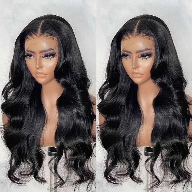 QVR Pre-cut 13x4 Lace Frontal Wigs Wear and Go Wig For Beginners Body Wave With Pre-plucked Hairline - Image 3