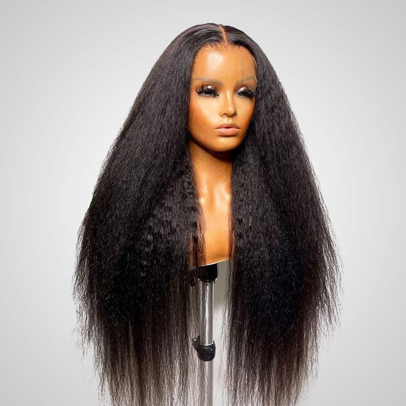 QVR Gluless Pre-cut 4x6 HD Lace Closure Human Hair Wigs Kinky Straight Wear&Go Wig - Image 6