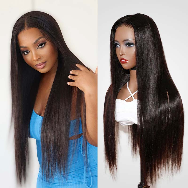 QVR Glueless Pre Cut 4x6 Lace Closure Straight Wig Human Hair HD Lace Wear & Go Wigs - Image 2