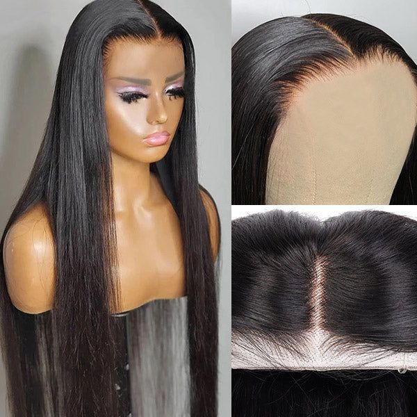 QVR Glueless Pre Cut 4x6 Lace Closure Straight Wig Human Hair HD Lace Wear & Go Wigs - Image 3