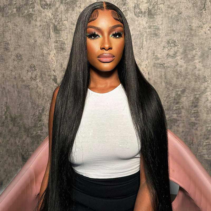 QVR Glueless Pre Cut 4x6 Lace Closure Straight Wig Human Hair HD Lace Wear & Go Wigs - Image 5