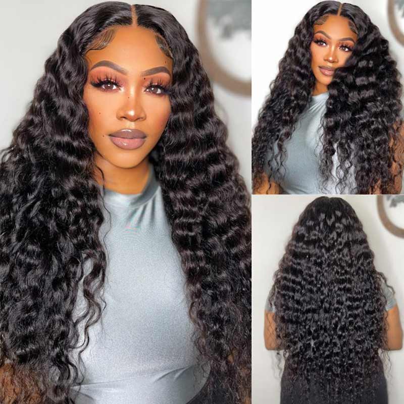 QVR Gluless Pre-cut 4x6 HD Lace Closure Human Hair Wigs Loose Deep Wave Wear&Go Wigs - Image 2