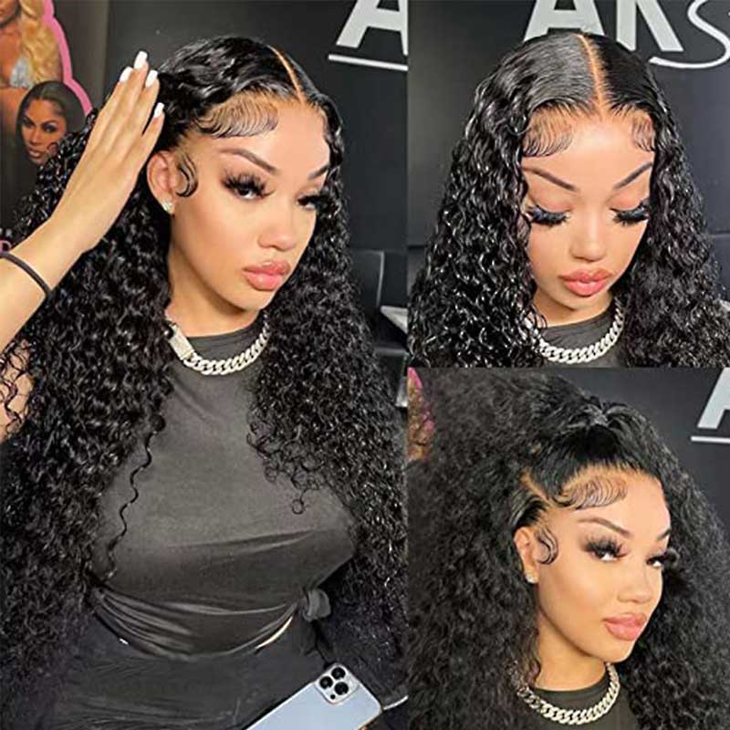 QVR Pre-cut Gluless 4x6 HD Lace Closure Wig Human Hair Wigs Water Wave Wear&Go Wig - Image 3
