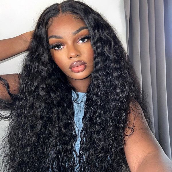 QVR Pre-cut Gluless 4x6 HD Lace Closure Wig Human Hair Wigs Water Wave Wear&Go Wig - Image 5