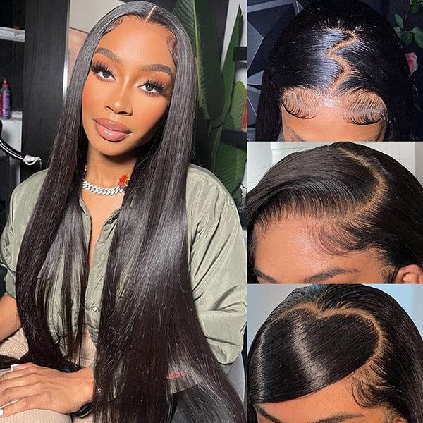 QVR Pre-plucked 13x4 HD Lace Wig Human Hair Wigs Straight Undetectable Lace Front Wig - Image 2