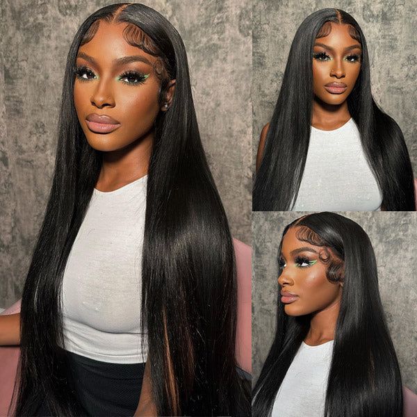 QVR Pre-plucked 13x4 HD Lace Wig Human Hair Wigs Straight Undetectable Lace Front Wig - Image 3