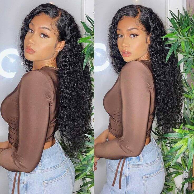 QVR Pre Plucked Long Curly Lace Front Wig High Quality Long Human Hair Wigs - Image 2