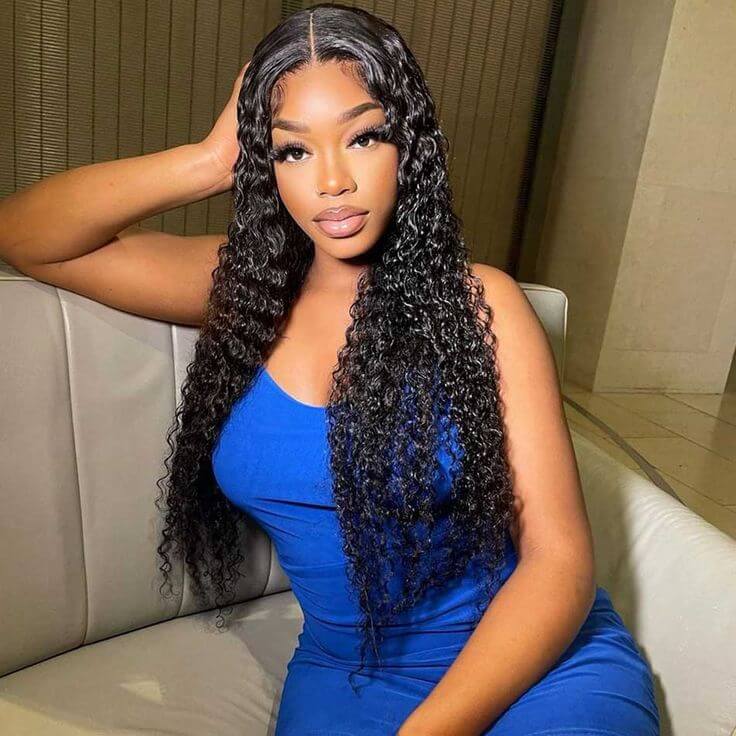 QVR Pre Plucked Long Curly Lace Front Wig High Quality Long Human Hair Wigs - Image 4