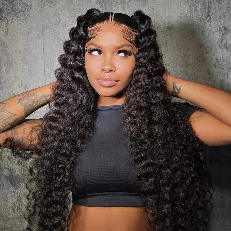 QVR Pre-plucked Loose Deep Wave 7x5 Lace Wig Pre-Bleached Wear&Go Wigs - Image 2