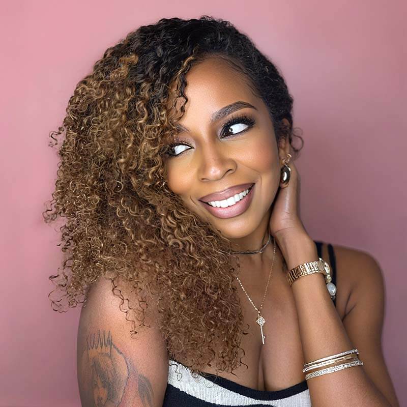 QVR Premium Chinese Hair Small Kinky Curly Virgin Human Crochet Hair Ombre #T1B/30 Machine Made Feather Crochet Hairstyles - Image 3