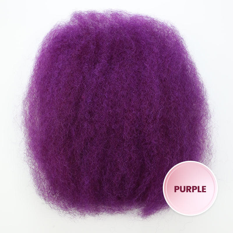 QVR #Purple+#1B Two Colors Afro Kinky Bulk Human Hair For Braiding DreadLock - Image 3