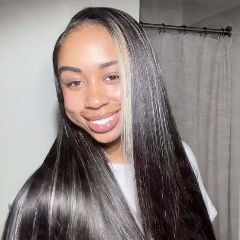QVR Quick Weave Human Hair Bundles Blonde Straight Invisible Genius Weft Sew In Hair Extensions - Image 2
