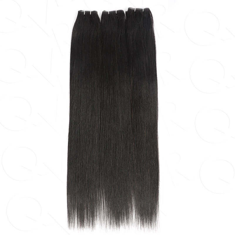 QVR Quick Weave Human Hair Bundles Blonde Straight Invisible Genius Weft Sew In Hair Extensions - Image 12