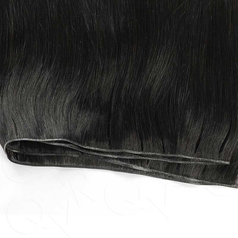 QVR Quick Weave Human Hair Bundles Natural Black Straight Invisible Genius Weft Sew In Hair Extensions - Image 8