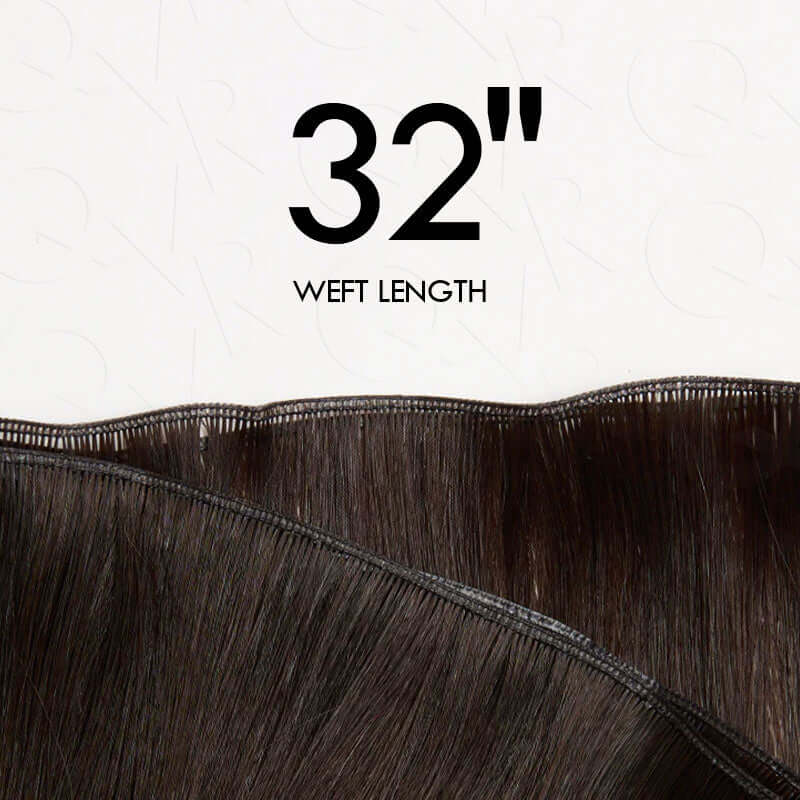 QVR Quick Weave Human Hair Bundles Natural Black Straight Invisible Genius Weft Sew In Hair Extensions - Image 9