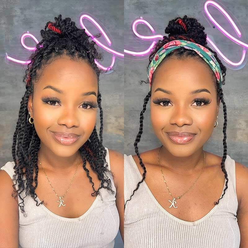 QVR #Red+#1B Two Colors Afro Kinky Bulk Human Hair For Braiding DreadLock - Image 3