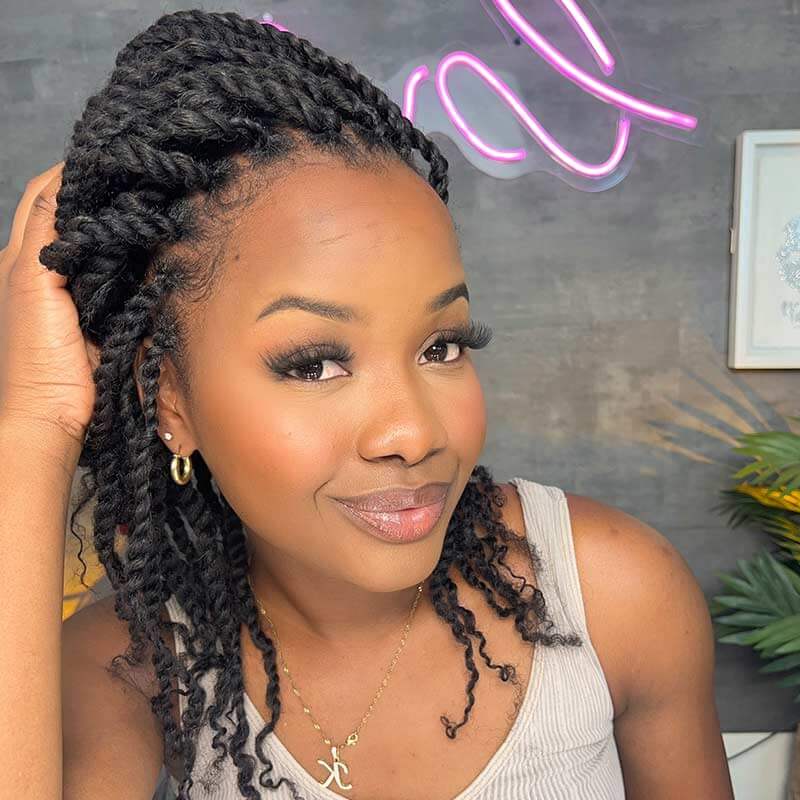 QVR #Red+#1B Two Colors Afro Kinky Bulk Human Hair For Braiding DreadLock - Image 4