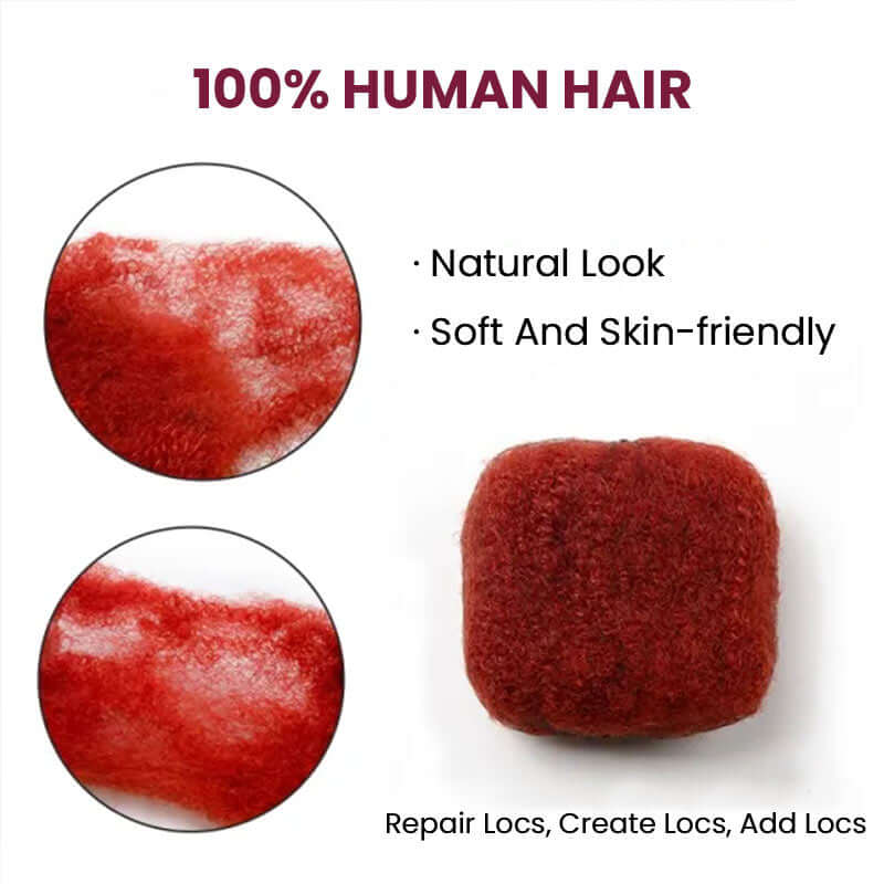QVR #Red+#1B Two Colors Afro Kinky Bulk Human Hair For Braiding DreadLock - Image 5