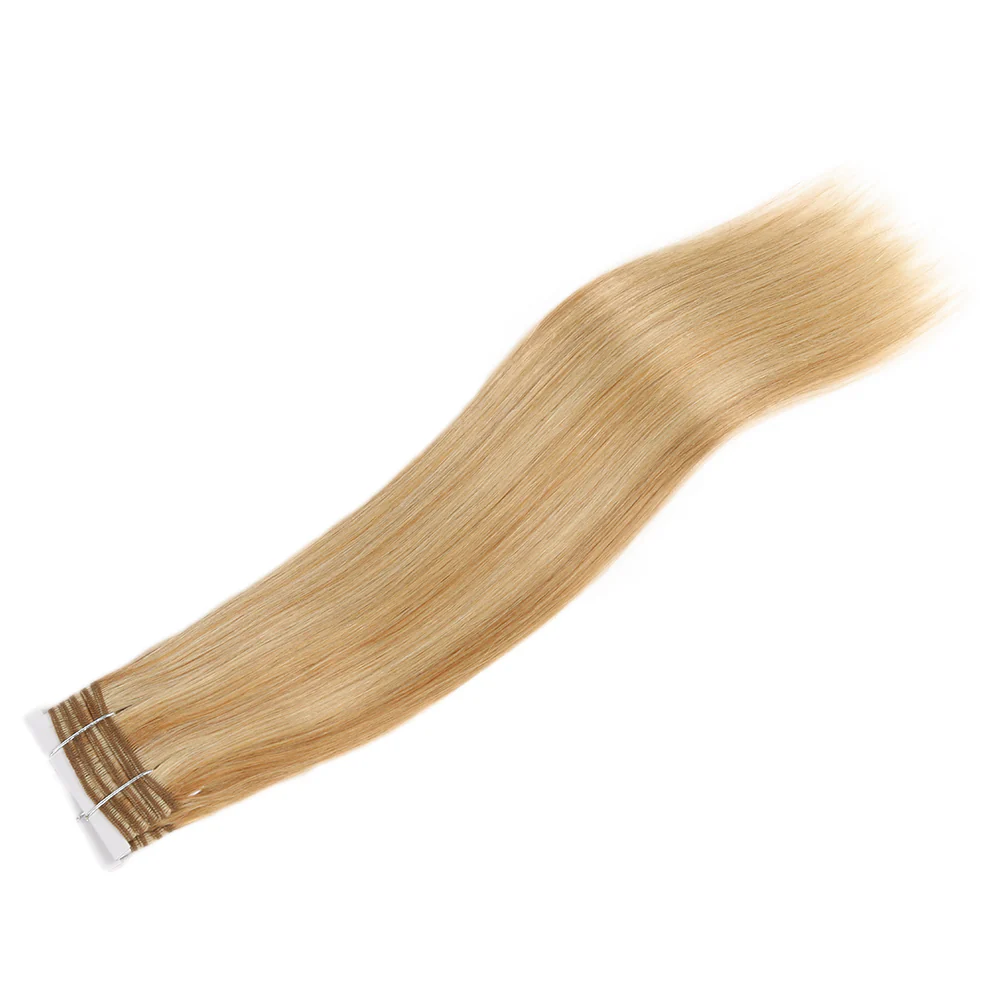 QVR Remy Human Hair 3 Bundles Straight Human Hair Weave Piano Blonde Color 27/613 - Image 5