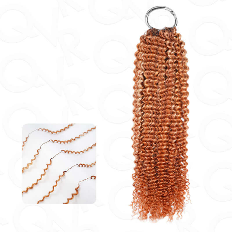 New User Only|QVR Seamless Small Kinky Curly Highlight #P4/27 Feather Crochet Human Hair - Image 17