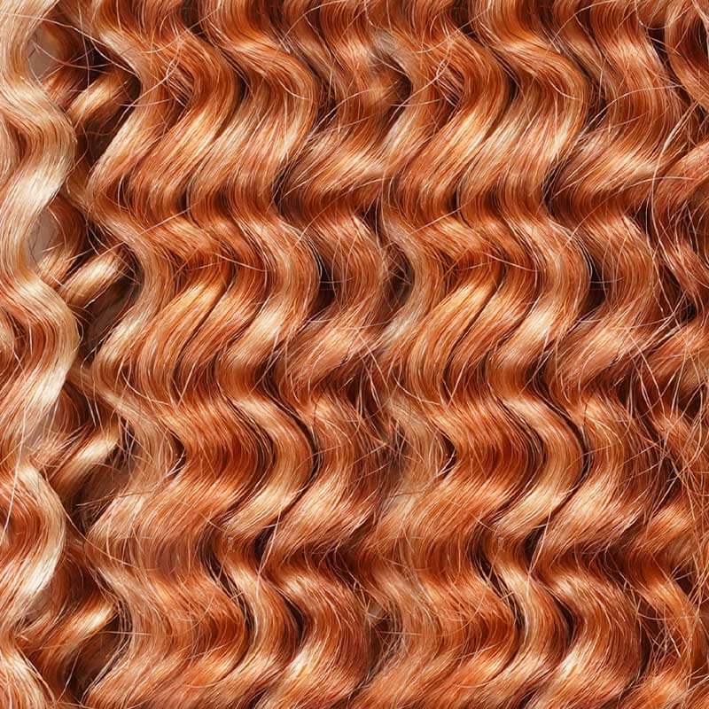 New User Only|QVR Seamless Small Kinky Curly Highlight #P4/27 Feather Crochet Human Hair - Image 18
