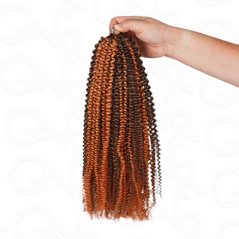 QVR Seamless Small Kinky Curly Feather Crochet Hair Highlight #P2/30 Machine Made Human Hair Extensions - Image 14