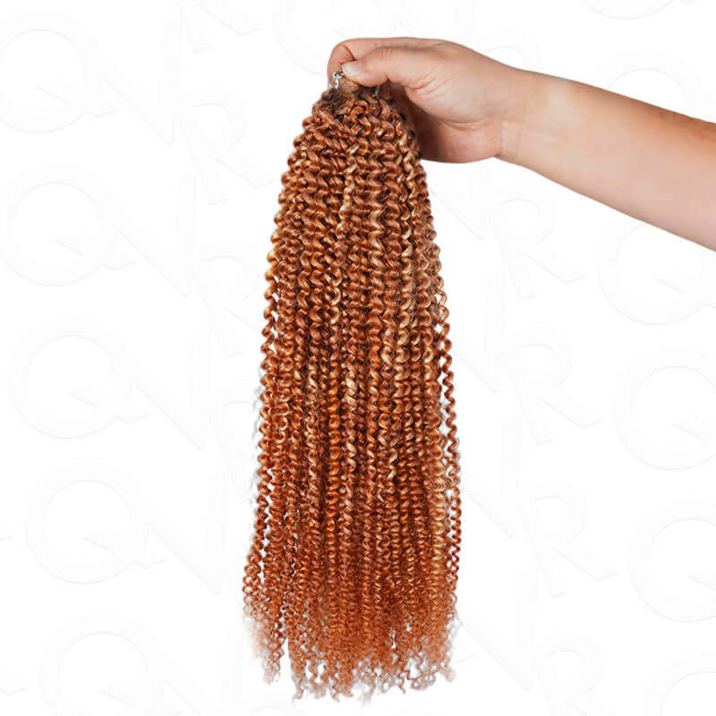 QVR Seamless Small Kinky Curly Feather Crochet Hair Highlight #P2/30 Machine Made Human Hair Extensions - Image 15