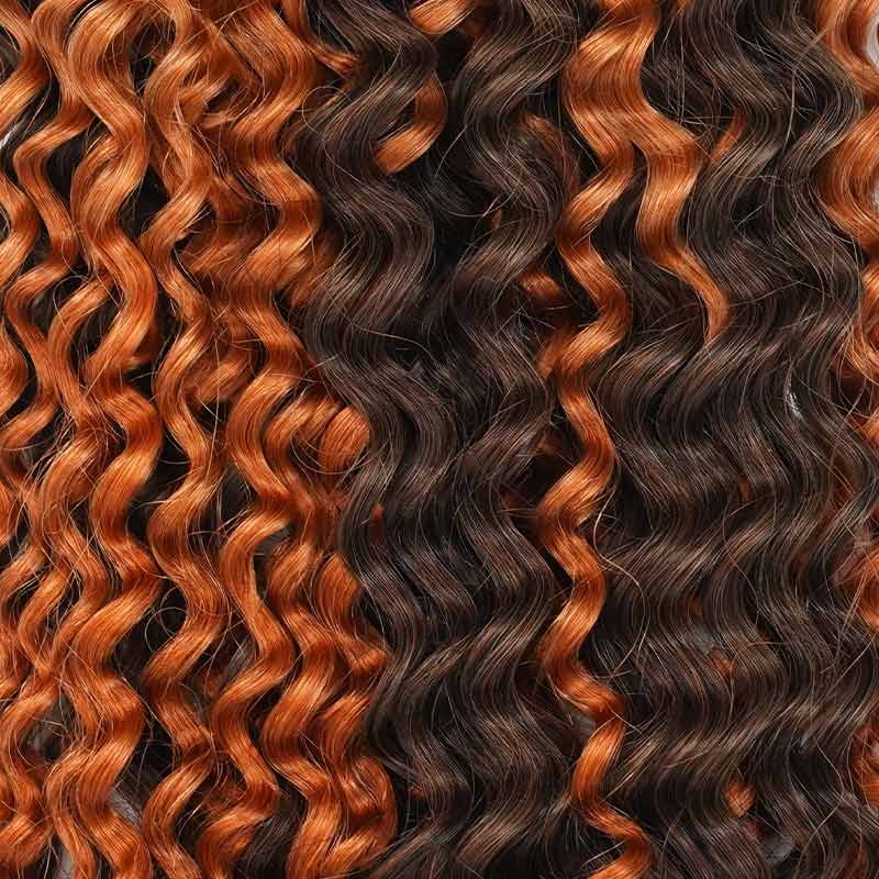 QVR Seamless Small Kinky Curly Feather Crochet Hair Highlight #P2/30 Machine Made Human Hair Extensions - Image 5