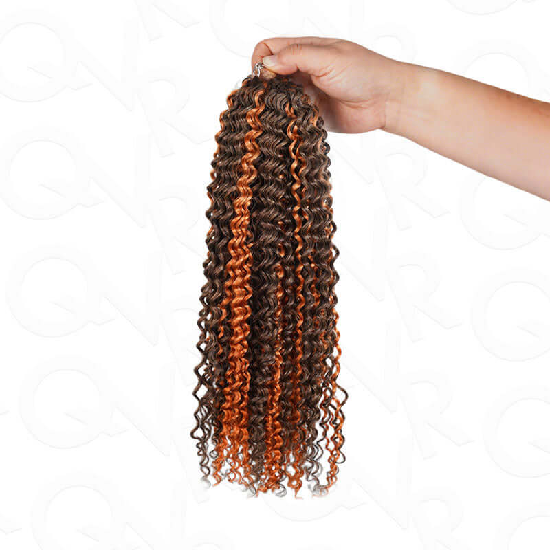 QVR Seamless Small Kinky Curly Feather Crochet Hair Highlight #P2/30 Machine Made Human Hair Extensions - Image 6