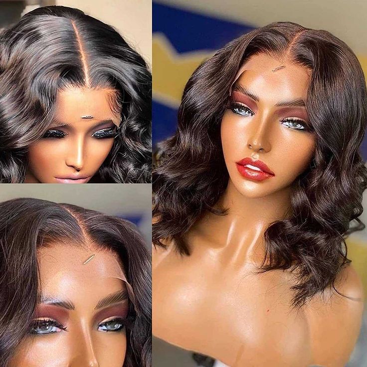 QVR Short Bob Loose Deep Wave Lace Frontal Wigs 180% Density - Image 3