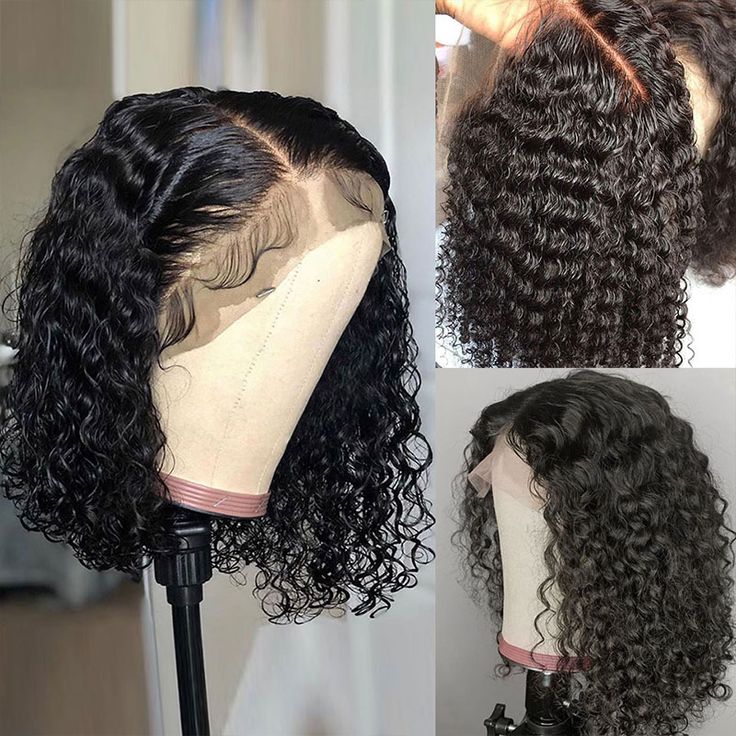 QVR Short Deep Wave Bob Wig 13x4/4x4 Lace Frontal Human Hair Wigs - Image 6