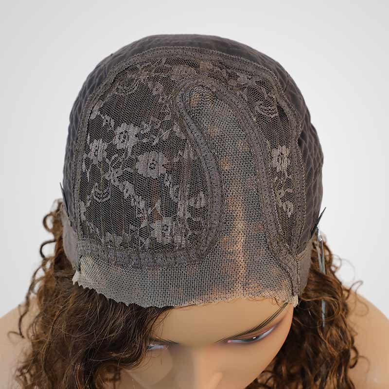 QVR Side Part #4/30 Highlights Short Bob Wigs Water Wave Human Hair - Image 6