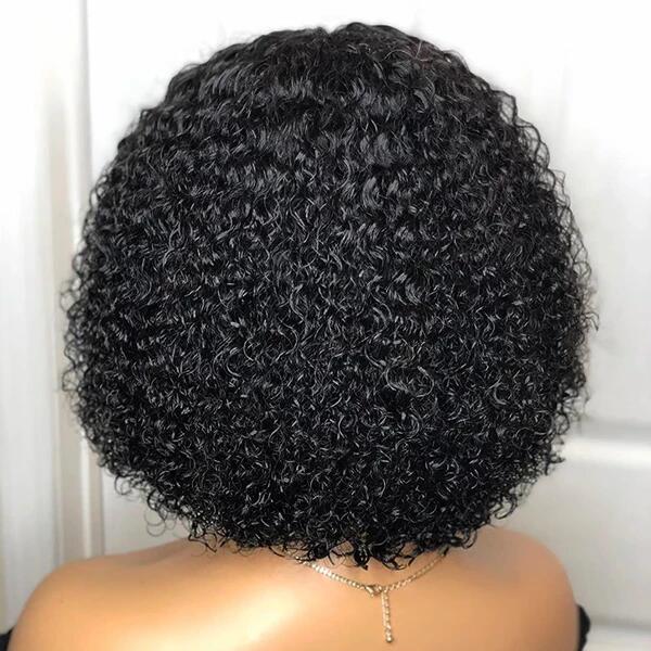 QVR Side Part Brazilian Human Hair Jerry Curly L Part Lace Front Bob Wig - Image 7