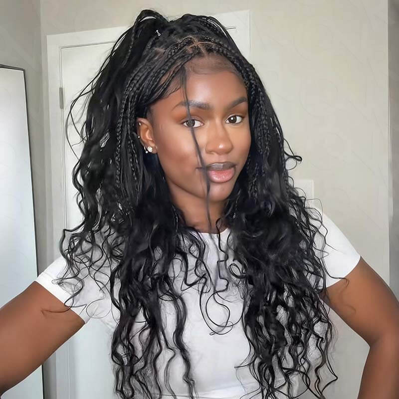 QVR Silk Straight Bulk Hair Extensions for Boho Knotless Braiding - Image 2