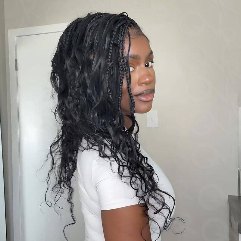 QVR Silk Straight Bulk Hair Extensions for Boho Knotless Braiding - Image 3