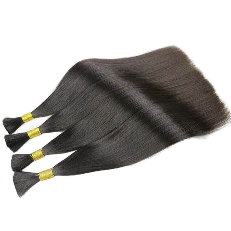 QVR Silk Straight Bulk Hair Extensions for Boho Knotless Braiding - Image 6
