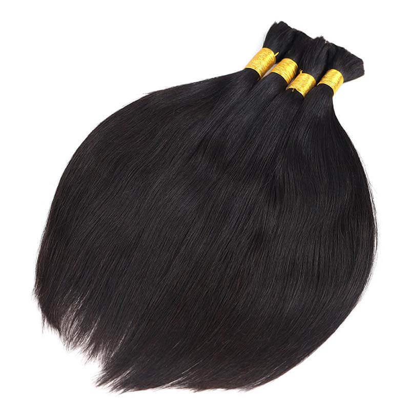 QVR Silk Straight Bulk Hair Extensions for Boho Knotless Braiding - Image 7