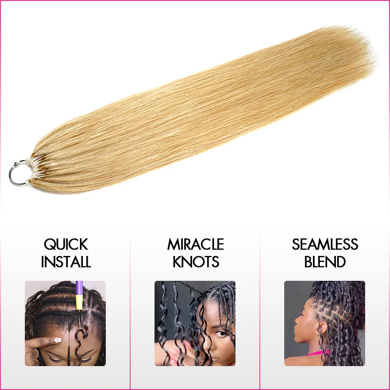 QVR Silk Straight Feather Crochet Human Hair Golden Blonde Color #24 Machine Made Crochet Weave Hair Extensions - Image 5
