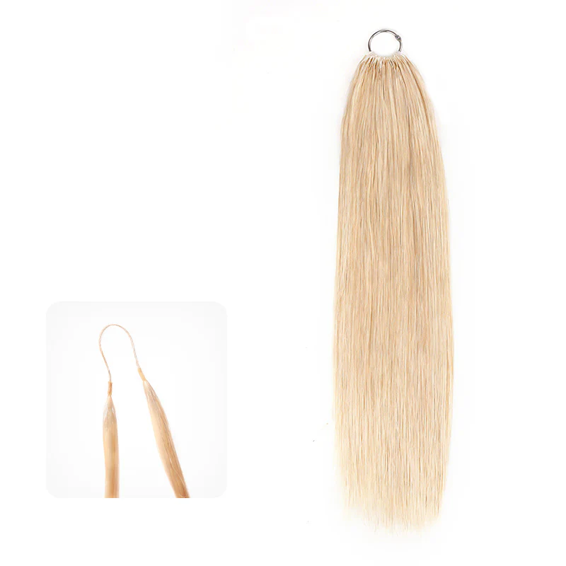 QVR Silk Straight Feather Crochet Human Hair Highlight #P4/27 Machine Made Crochet Weave Hair Extensions - Image 11