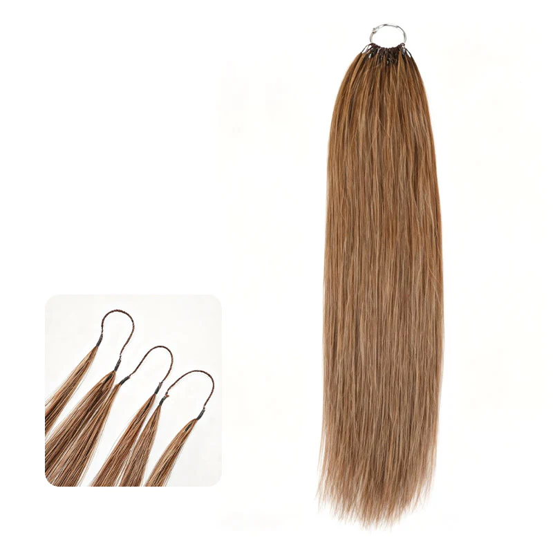 QVR Silk Straight Feather Crochet Human Hair Highlight #P4/27 Machine Made Crochet Weave Hair Extensions - Image 12