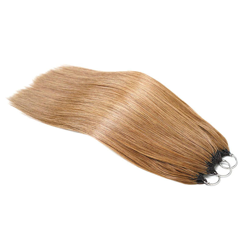 QVR Silk Straight Feather Crochet Human Hair Light Brown #6 Machine Made Crochet Weave Hair Extensions - Image 2