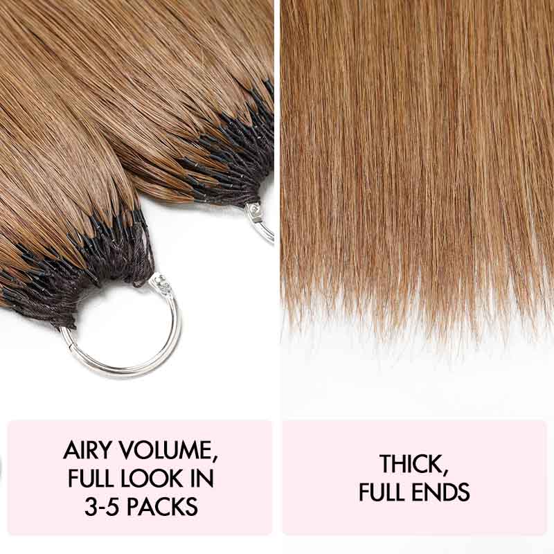 QVR Silk Straight Feather Crochet Human Hair Light Brown #6 Machine Made Crochet Weave Hair Extensions - Image 4