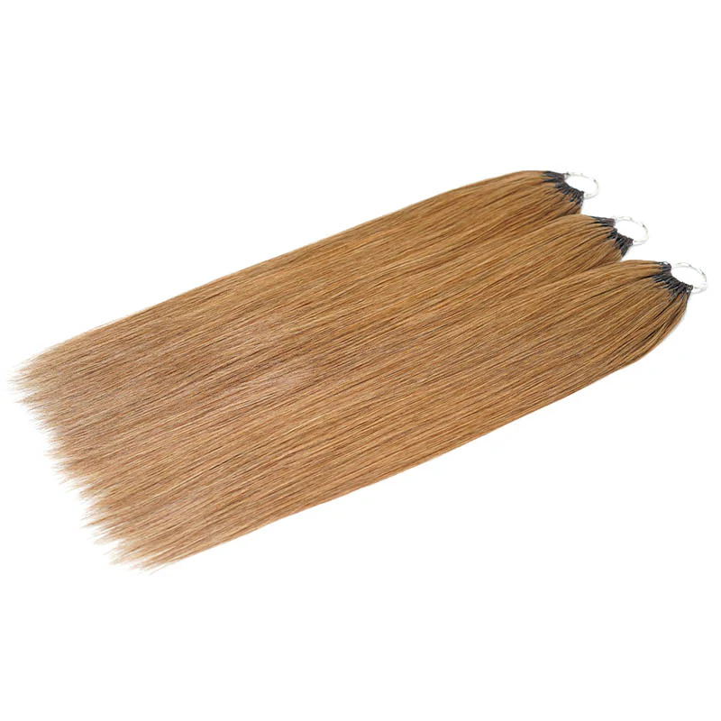 QVR Silk Straight Feather Crochet Human Hair Light Brown #6 Machine Made Crochet Weave Hair Extensions - Image 8