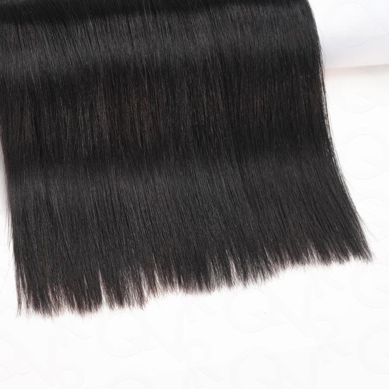 QVR Silk Straight I Tip Hair Extensions Natural Black Human Hair - Image 7