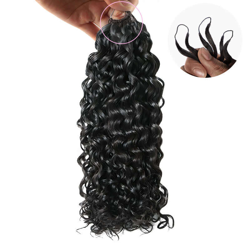 QVR Soft Natural Black Straight Feather Crochet Braid Human Hair Extensions - Image 11